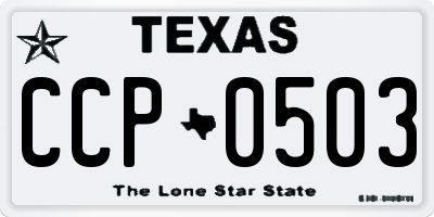 TX license plate CCP0503