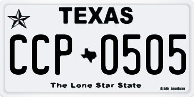 TX license plate CCP0505