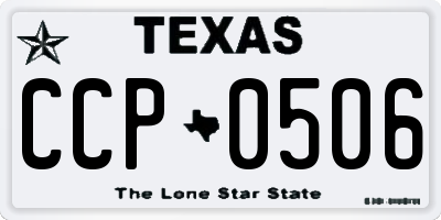 TX license plate CCP0506