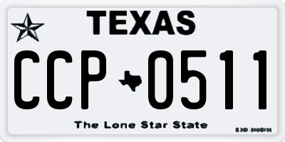 TX license plate CCP0511