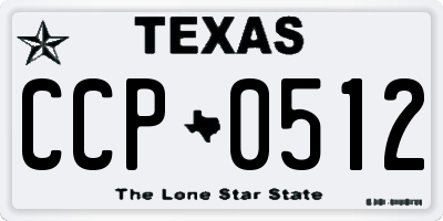 TX license plate CCP0512
