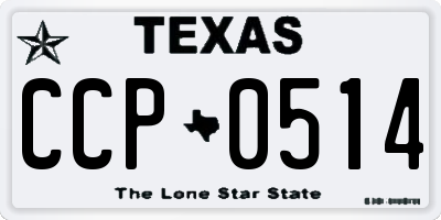 TX license plate CCP0514