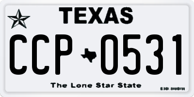 TX license plate CCP0531