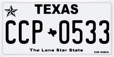 TX license plate CCP0533