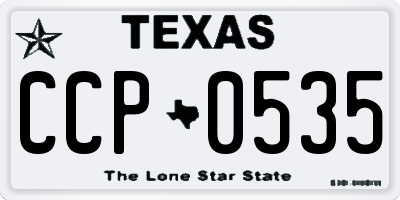 TX license plate CCP0535
