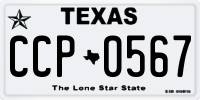 TX license plate CCP0567