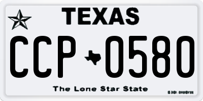 TX license plate CCP0580