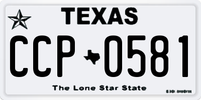 TX license plate CCP0581