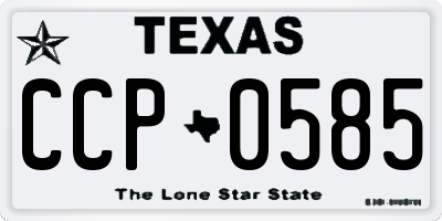 TX license plate CCP0585