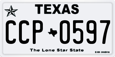 TX license plate CCP0597