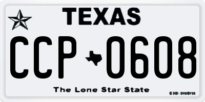 TX license plate CCP0608