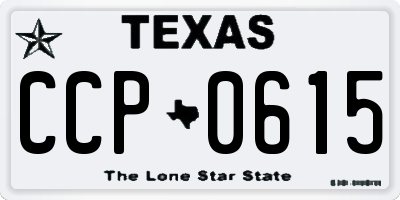 TX license plate CCP0615