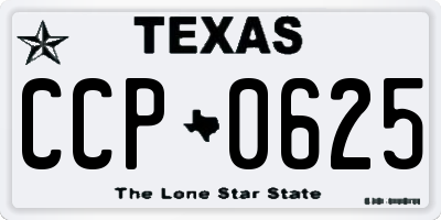 TX license plate CCP0625
