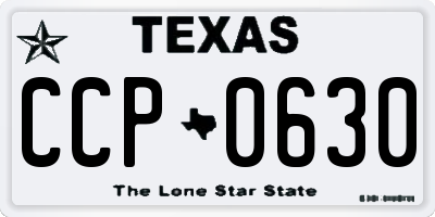 TX license plate CCP0630