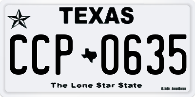 TX license plate CCP0635