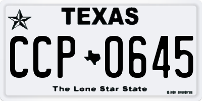 TX license plate CCP0645