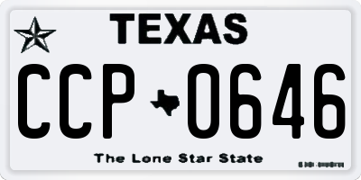 TX license plate CCP0646