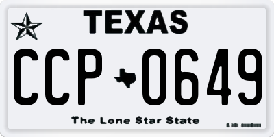 TX license plate CCP0649