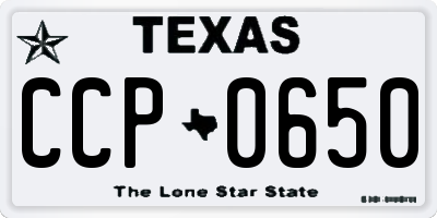 TX license plate CCP0650