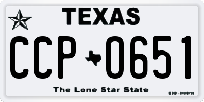 TX license plate CCP0651