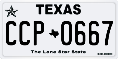TX license plate CCP0667