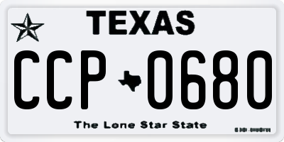 TX license plate CCP0680