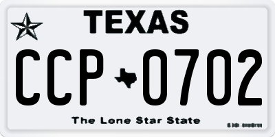 TX license plate CCP0702