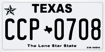 TX license plate CCP0708