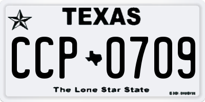 TX license plate CCP0709