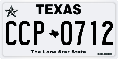 TX license plate CCP0712