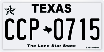 TX license plate CCP0715