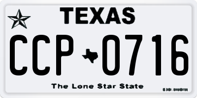 TX license plate CCP0716