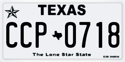 TX license plate CCP0718