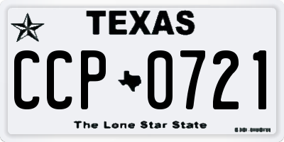 TX license plate CCP0721