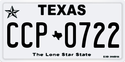 TX license plate CCP0722