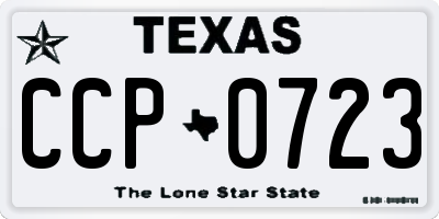 TX license plate CCP0723