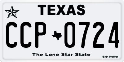 TX license plate CCP0724