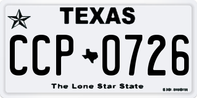 TX license plate CCP0726