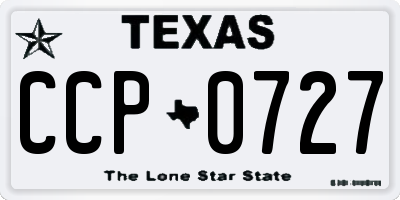 TX license plate CCP0727