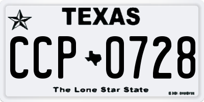 TX license plate CCP0728