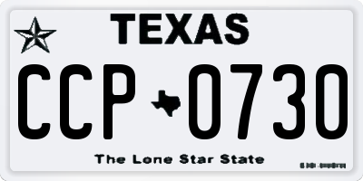 TX license plate CCP0730