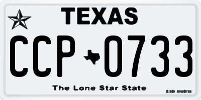 TX license plate CCP0733