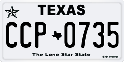 TX license plate CCP0735