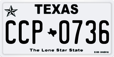 TX license plate CCP0736