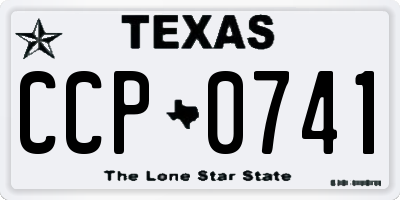 TX license plate CCP0741