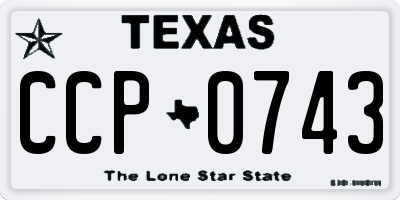 TX license plate CCP0743