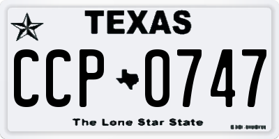 TX license plate CCP0747