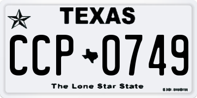 TX license plate CCP0749