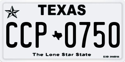 TX license plate CCP0750