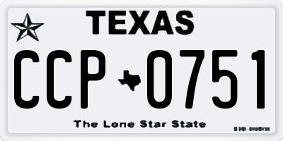 TX license plate CCP0751